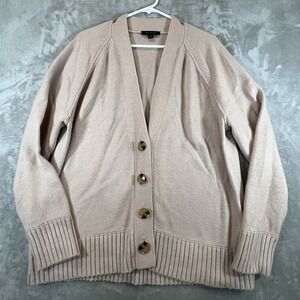 Ann Taylor Cardigan Sweater Womens Size XL Knit Button Front V-Neck Dusty Pink